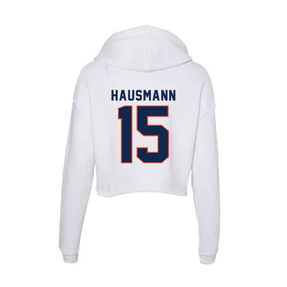 Virginia - NCAA Men's Lacrosse : Hudson Hausmann - Women's Crop Fleece Hoodie-1