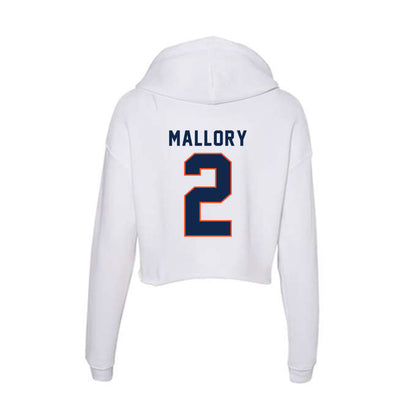 Virginia - NCAA Men's Basketball : Chance Mallory - Women's Crop Fleece Hoodie-1