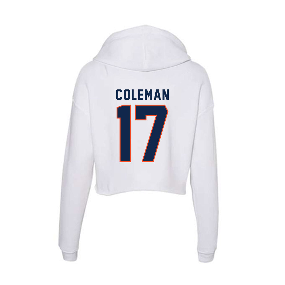 Virginia - NCAA Football : TyLyric Coleman - Women's Crop Fleece Hoodie-1