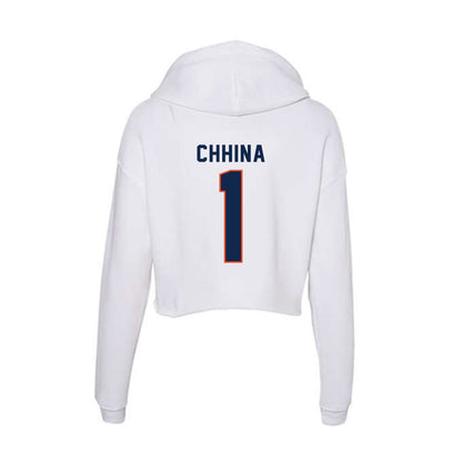 Virginia - NCAA Women's Field Hockey : Ria Chhina - Women's Crop Fleece Hooded Sweatshirt-1