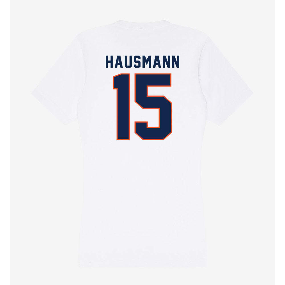 Virginia - NCAA Men's Lacrosse : Hudson Hausmann - Women's V-Neck T-Shirt-1
