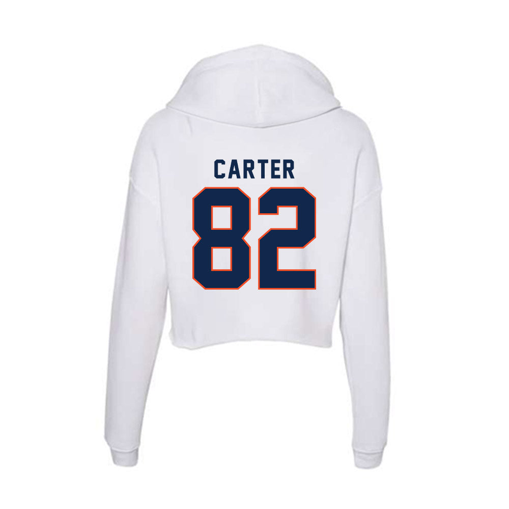 Virginia - NCAA Football : DaMari Carter - Women's Crop Fleece Hooded Sweatshirt-1