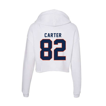 Virginia - NCAA Football : DaMari Carter - Women's Crop Fleece Hooded Sweatshirt-1