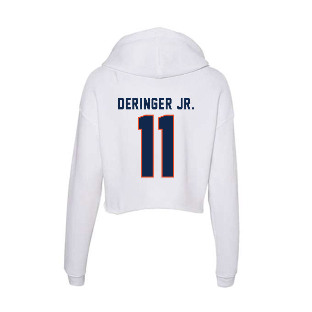 Virginia - NCAA Men's Lacrosse : James Deringer Jr. - Women's Crop Fleece Hoodie-1