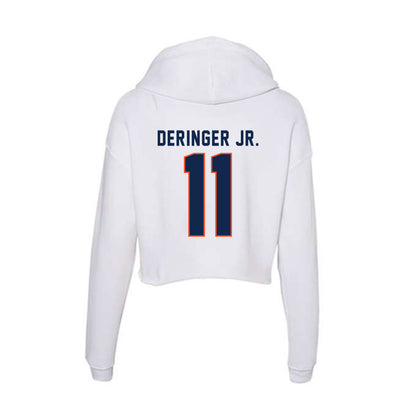 Virginia - NCAA Men's Lacrosse : James Deringer Jr. - Women's Crop Fleece Hoodie-1