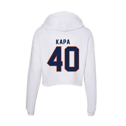 Virginia - NCAA Baseball : Tyler Kapa - Women's Crop Fleece Hoodie-1