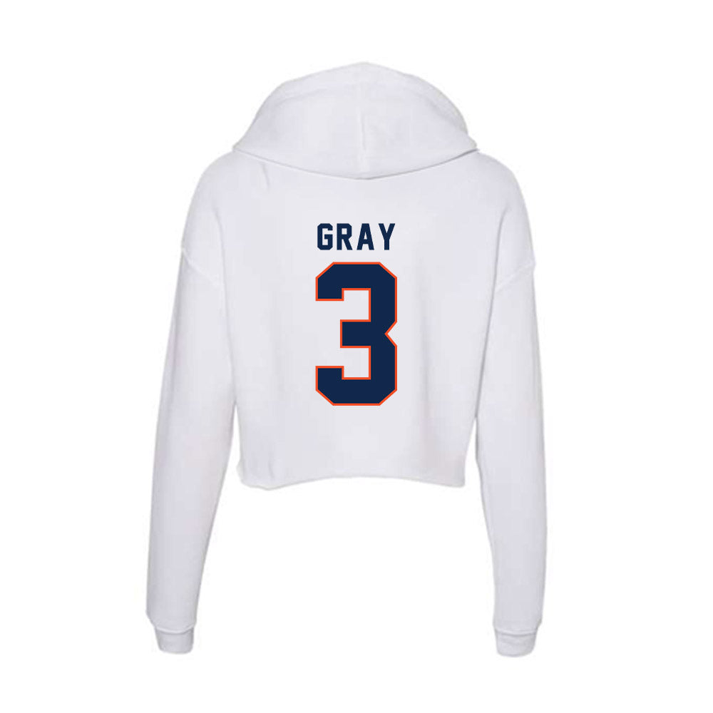 Virginia - NCAA Football : Kevon Gray - Women's Crop Fleece Hoodie-1