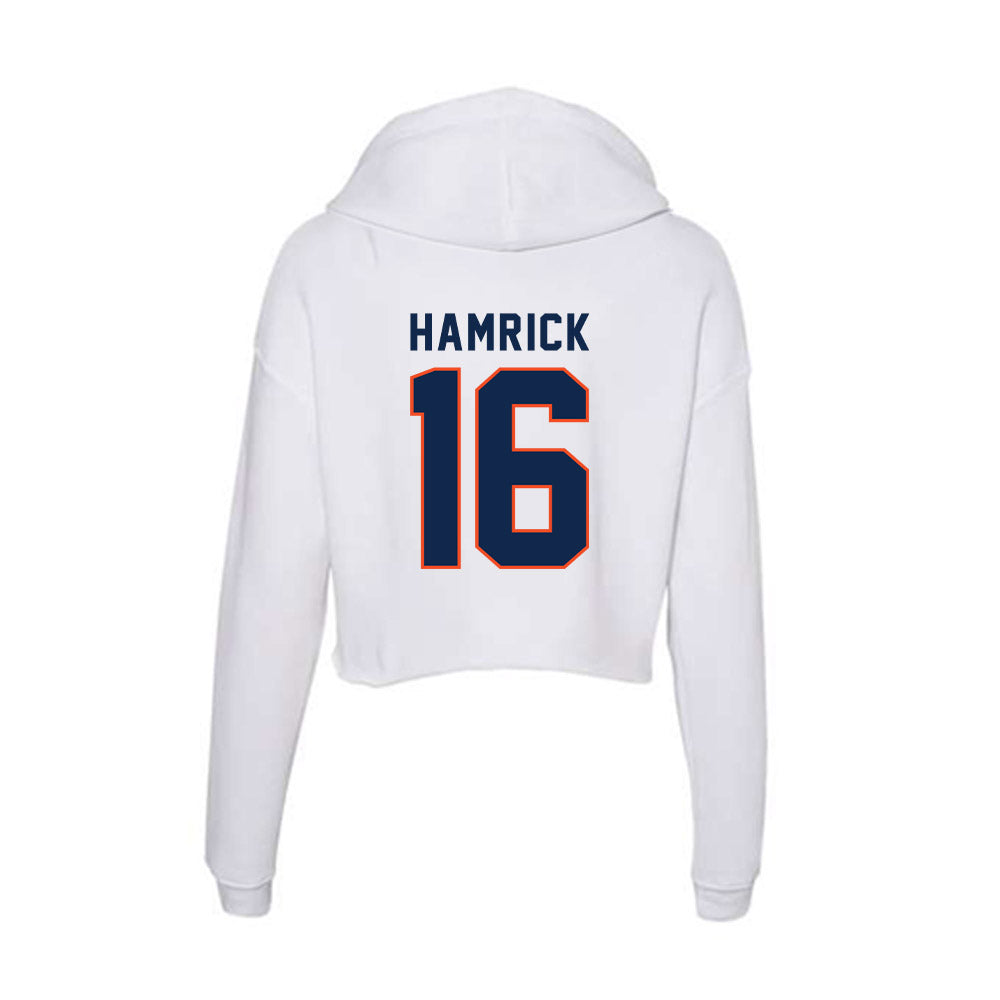 Virginia - NCAA Football : Ely Hamrick - Women's Crop Fleece Hooded Sweatshirt-1