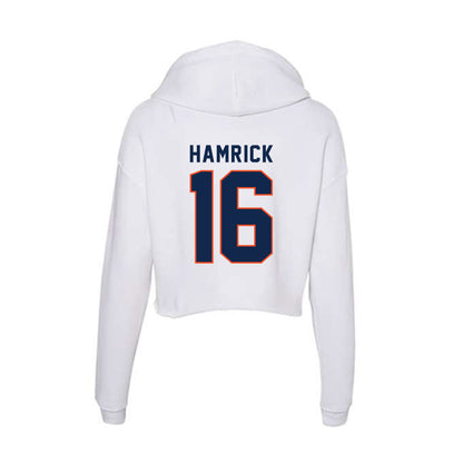 Virginia - NCAA Football : Ely Hamrick - Women's Crop Fleece Hooded Sweatshirt-1