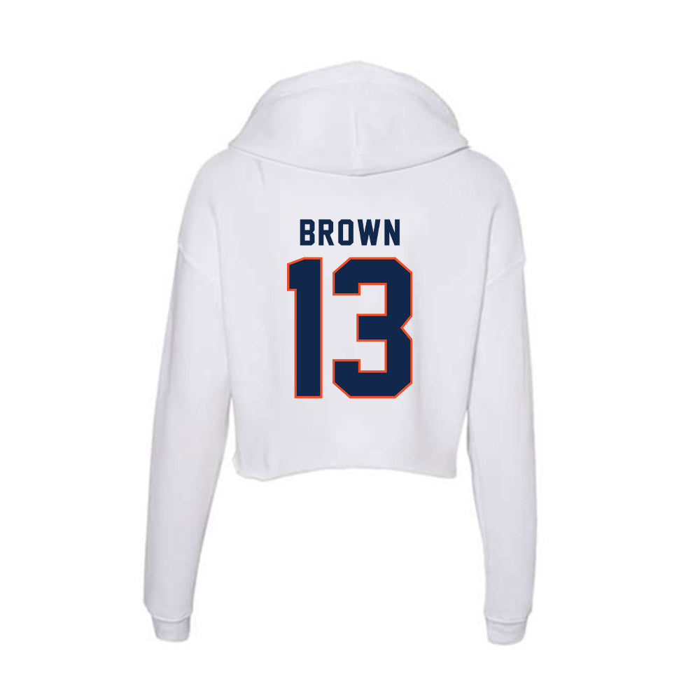 Virginia - NCAA Football : Myles Brown - Women's Crop Fleece Hoodie-1