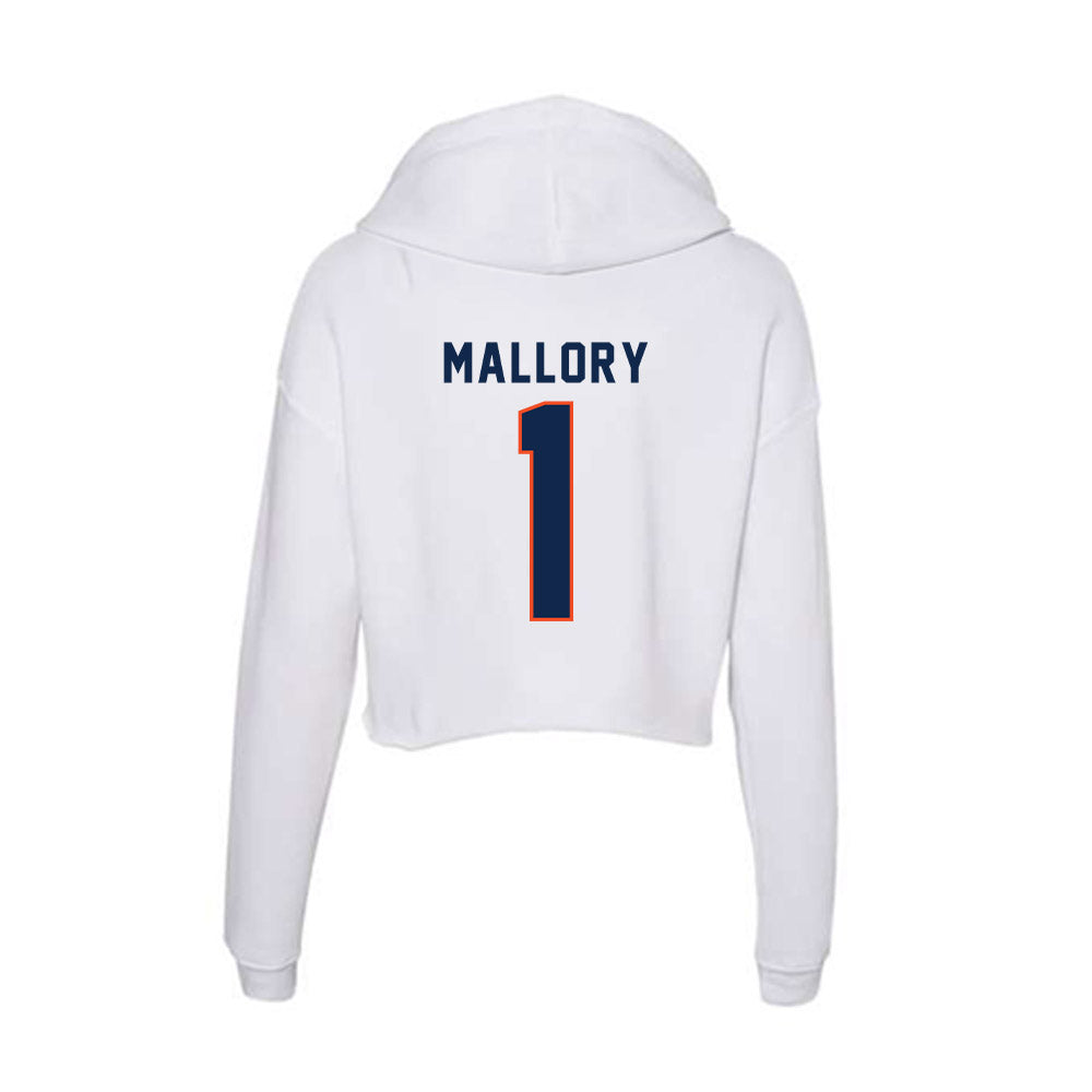Virginia - NCAA Men's Basketball : Chance Mallory - Women's Crop Fleece Hooded Sweatshirt-1