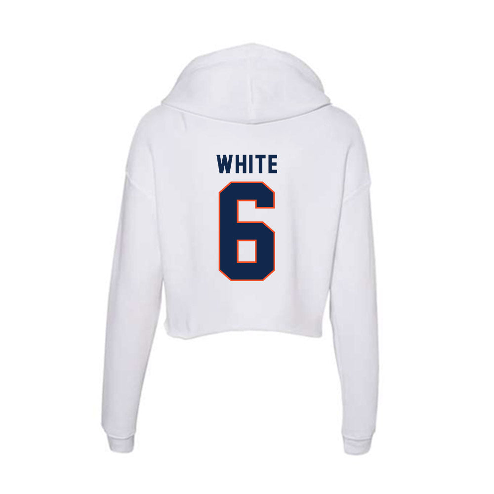 Virginia - NCAA Men's Basketball : Jacari White - Women's Crop Fleece Hoodie-1