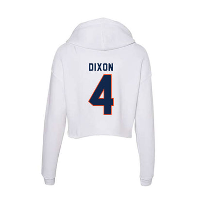Virginia - NCAA Men's Basketball : Jurian Dixon - Women's Crop Fleece Hooded Sweatshirt-1