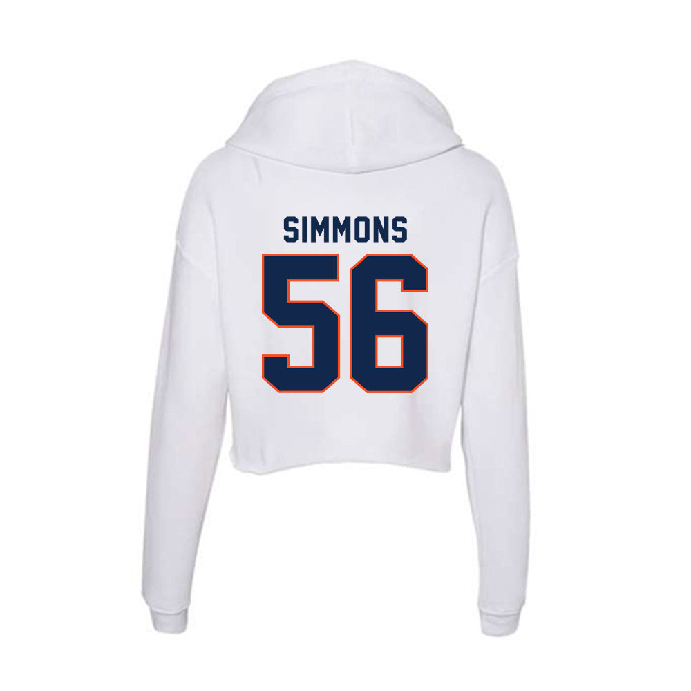 Virginia - NCAA Football : Tyler Simmons - Women's Crop Fleece Hoodie-1