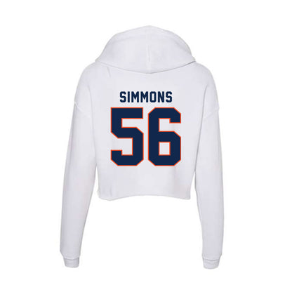 Virginia - NCAA Football : Tyler Simmons - Women's Crop Fleece Hoodie-1