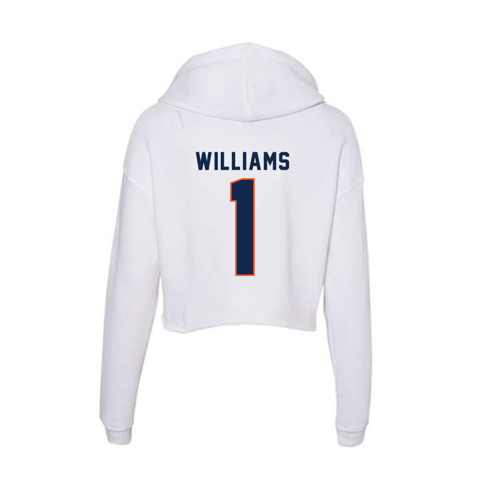 Virginia - NCAA Football : Montino Williams - Women's Crop Fleece Hooded Sweatshirt-1
