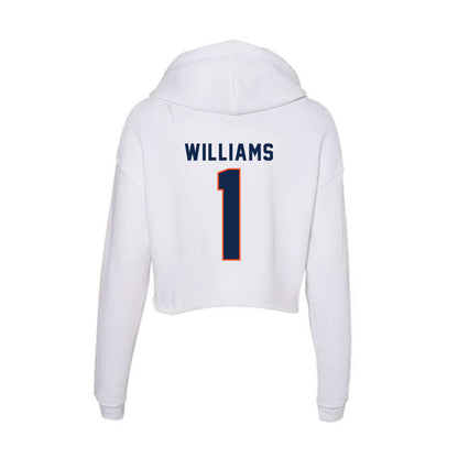 Virginia - NCAA Football : Montino Williams - Women's Crop Fleece Hooded Sweatshirt-1