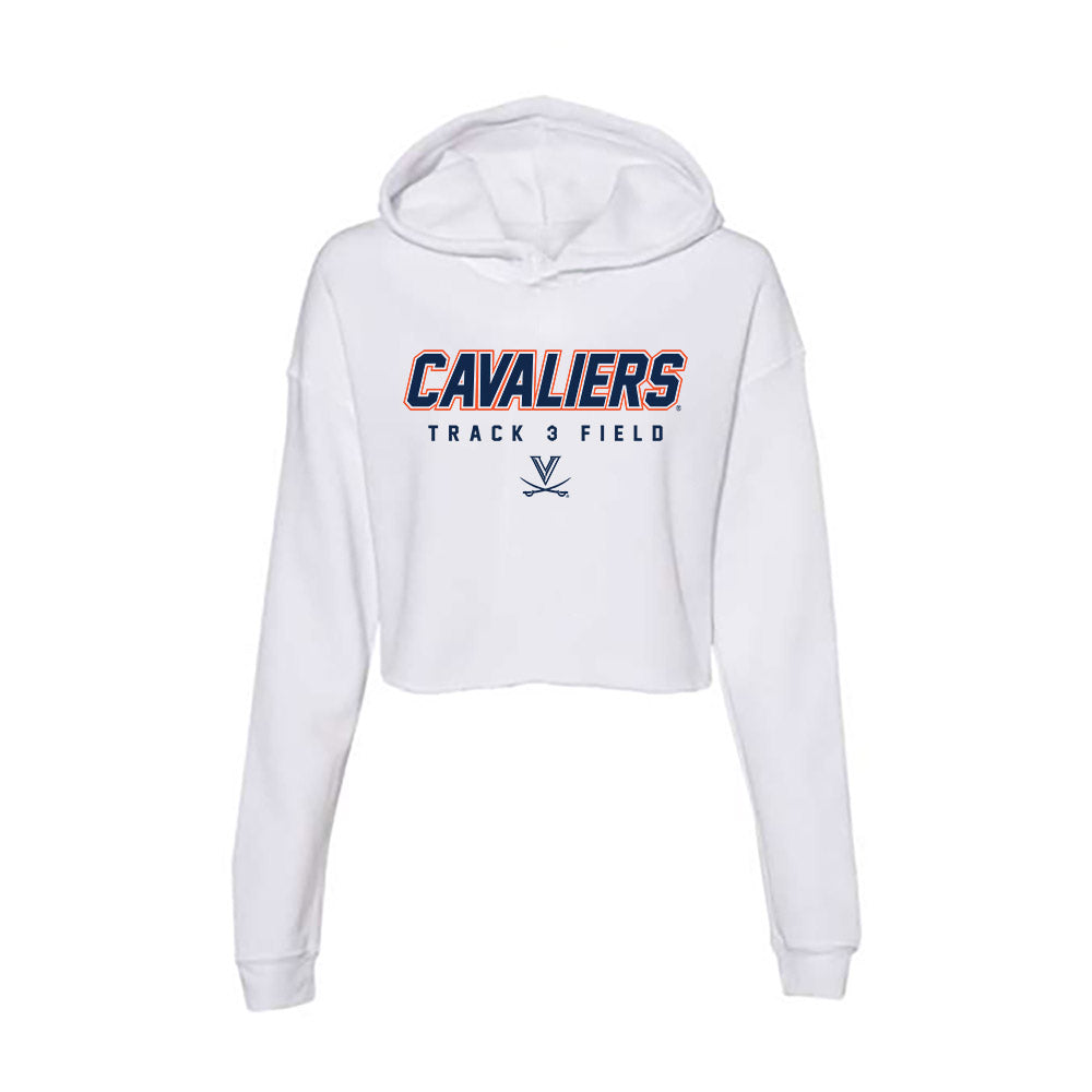 Virginia - NCAA Men's Track & Field : Justin Rogers - Women's Crop Fleece Hoodie-0