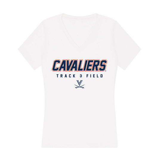 Virginia - NCAA Men's Track & Field : Justin Rogers - Women's V-Neck T-Shirt-0