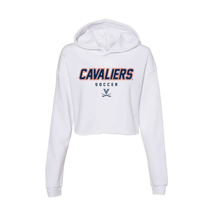 Virginia - NCAA Men's Soccer : Caleb Tunks - Women's Crop Fleece Hooded Sweatshirt-0