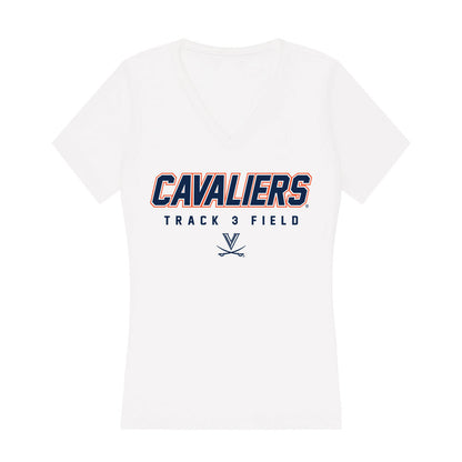 Virginia - NCAA Men's Track & Field : Samson Palmer - Women's V-Neck T-Shirt-0