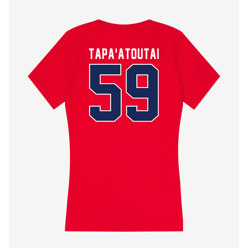 Arizona - NCAA Football : Rhino Tapa'atoutai - Women's V-Neck T-Shirt-1