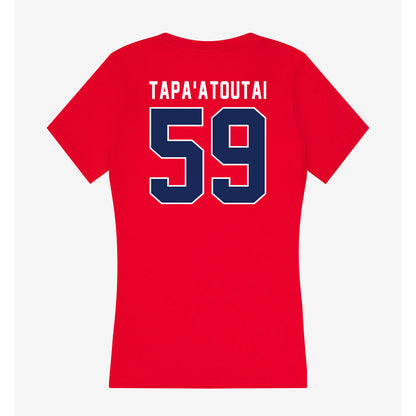 Arizona - NCAA Football : Rhino Tapa'atoutai - Women's V-Neck T-Shirt-1