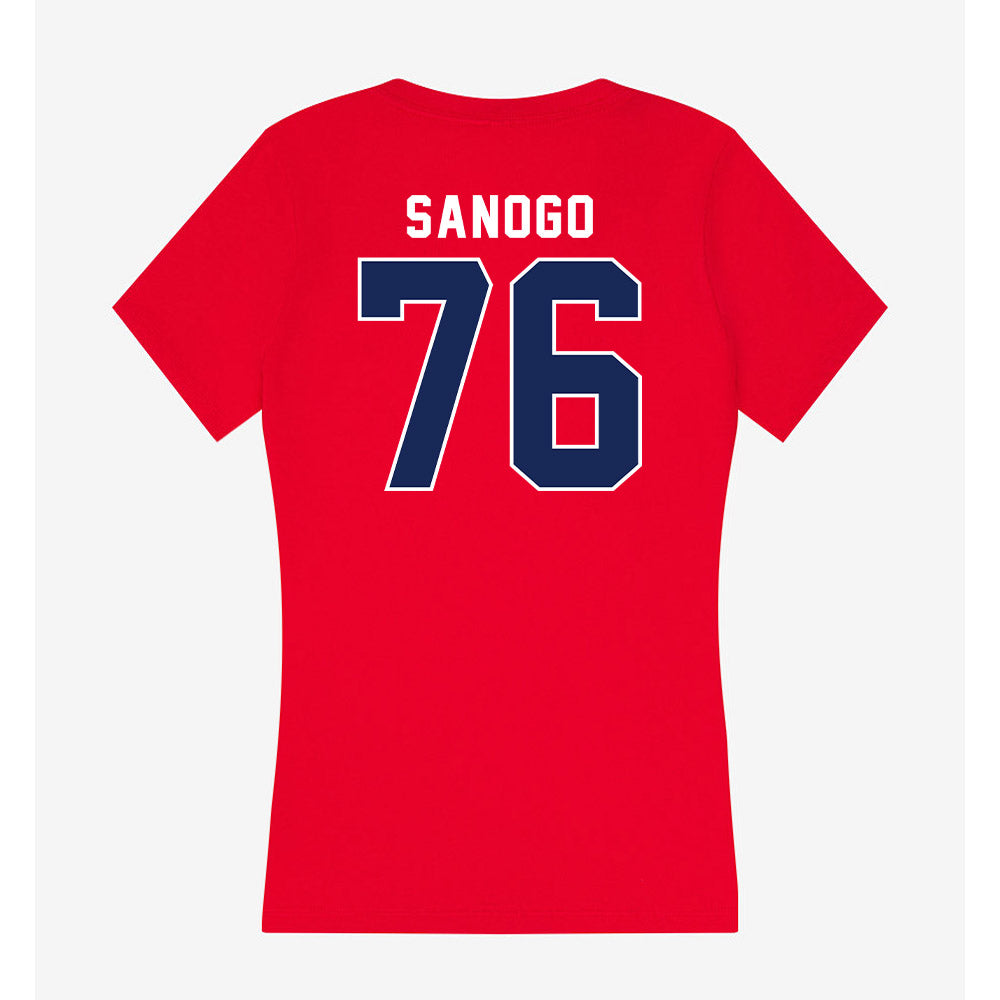 Arizona - NCAA Football : Khalil Sanogo - Women's V-Neck T-Shirt-1