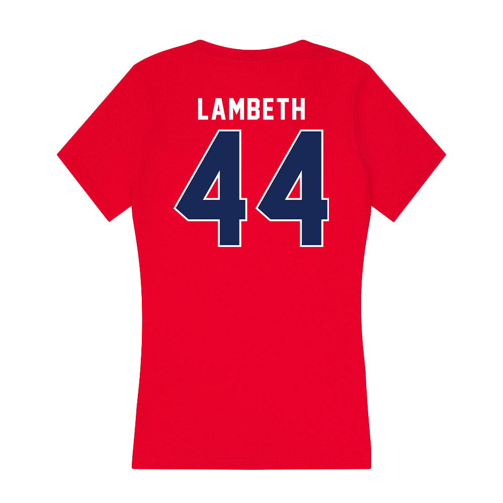 Arizona - NCAA Beach Volleyball : Katie Lambeth - Women's V-Neck T-Shirt-1
