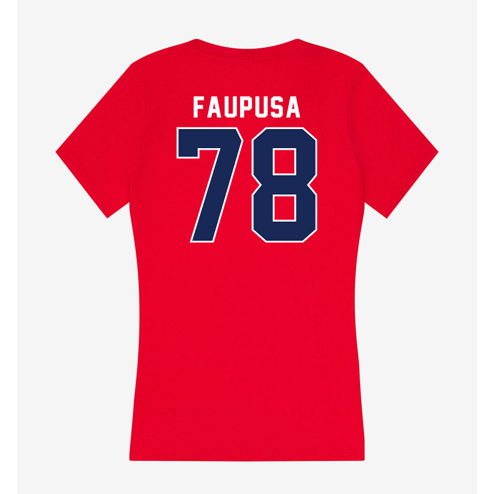 Arizona - NCAA Football : Manoah Faupusa - Women's V-Neck T-Shirt-1
