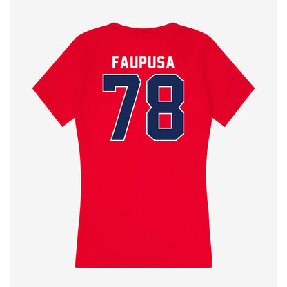 Arizona - NCAA Football : Manoah Faupusa - Women's V-Neck T-Shirt-1