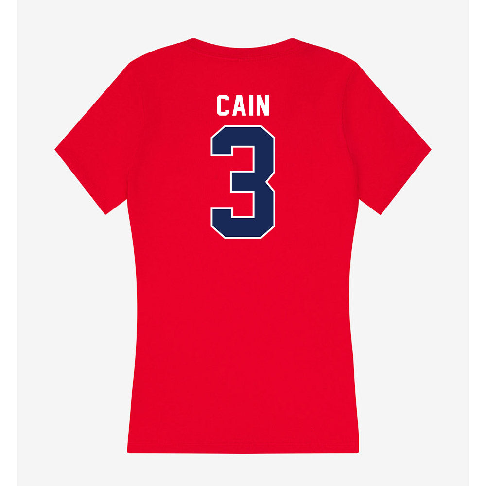 Arizona - NCAA Baseball : Andrew Cain - Women's V-Neck T-Shirt-1