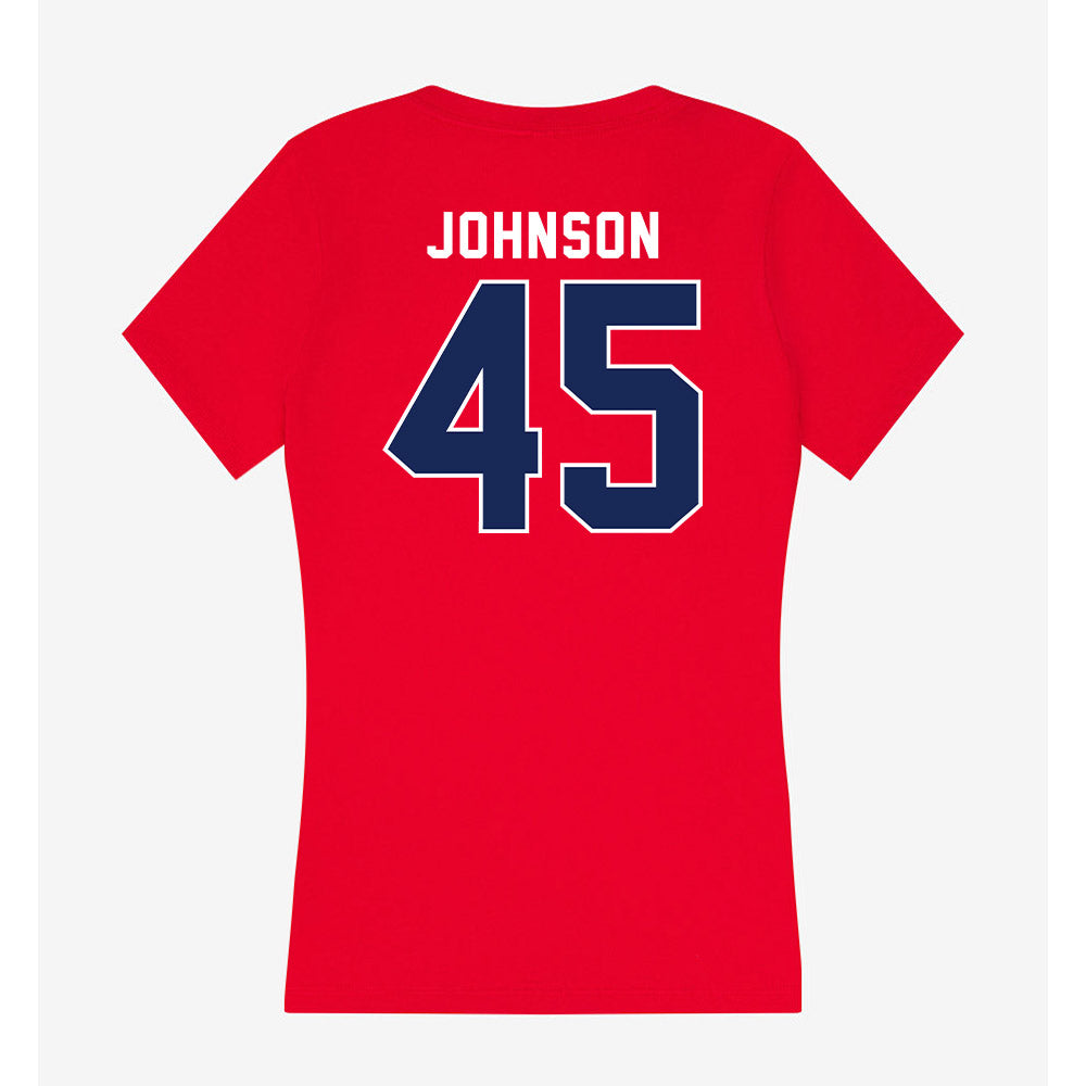 Arizona - NCAA Football : Victory Johnson - Women's V-Neck T-Shirt-1