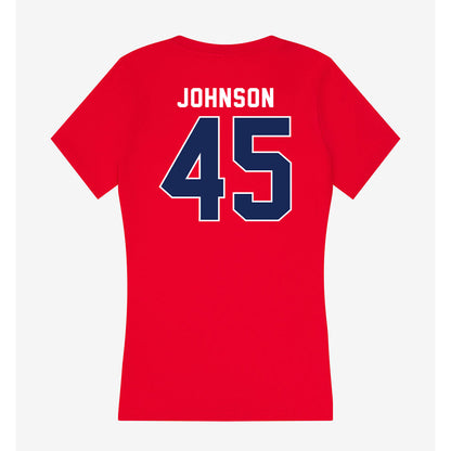 Arizona - NCAA Football : Victory Johnson - Women's V-Neck T-Shirt-1