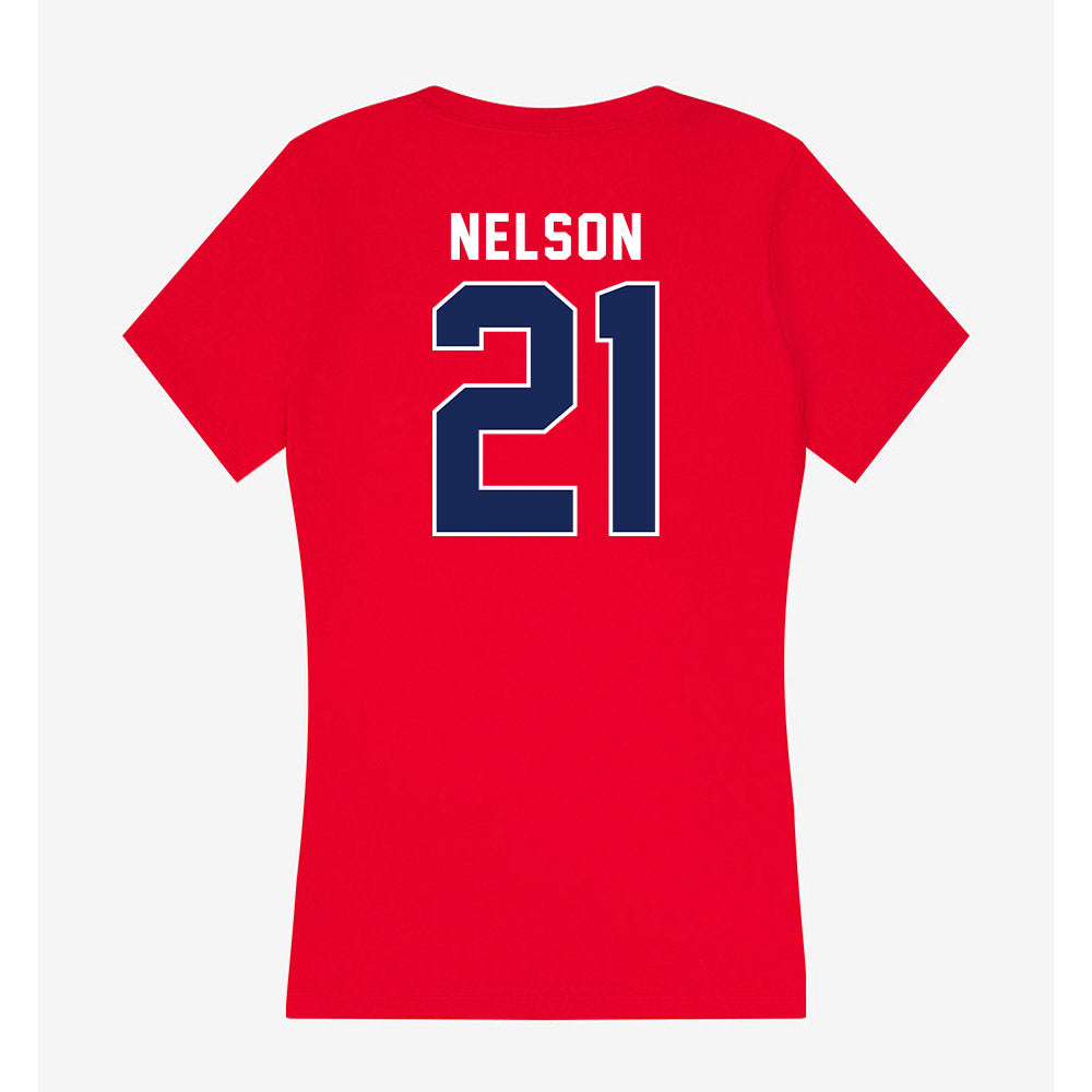 Arizona - NCAA Men's Basketball : Evan Nelson - Women's V-Neck T-Shirt-1