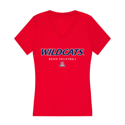 Arizona - NCAA Beach Volleyball : Ella Neubauer - Women's V-Neck T-Shirt-0