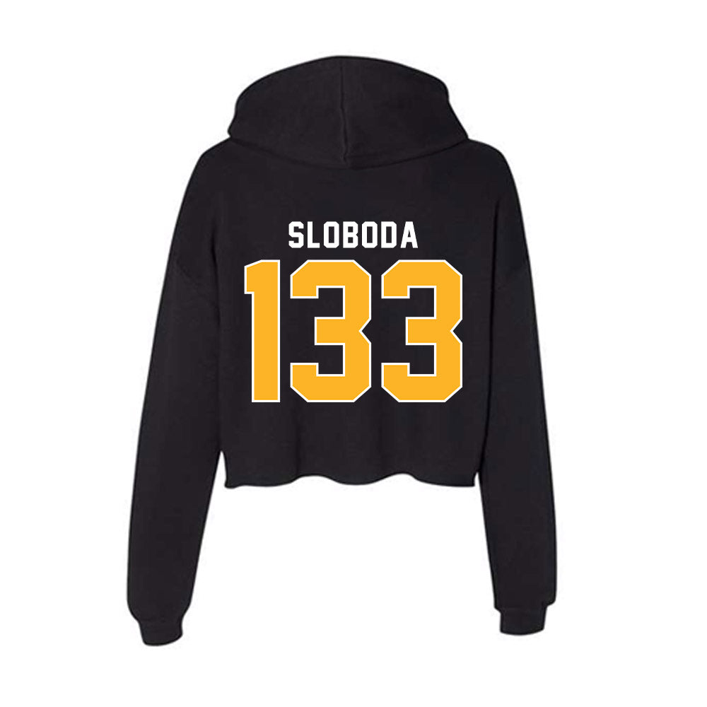 Pittsburgh - NCAA Wrestling : Santino Sloboda - Women's Crop Fleece Hoodie-1