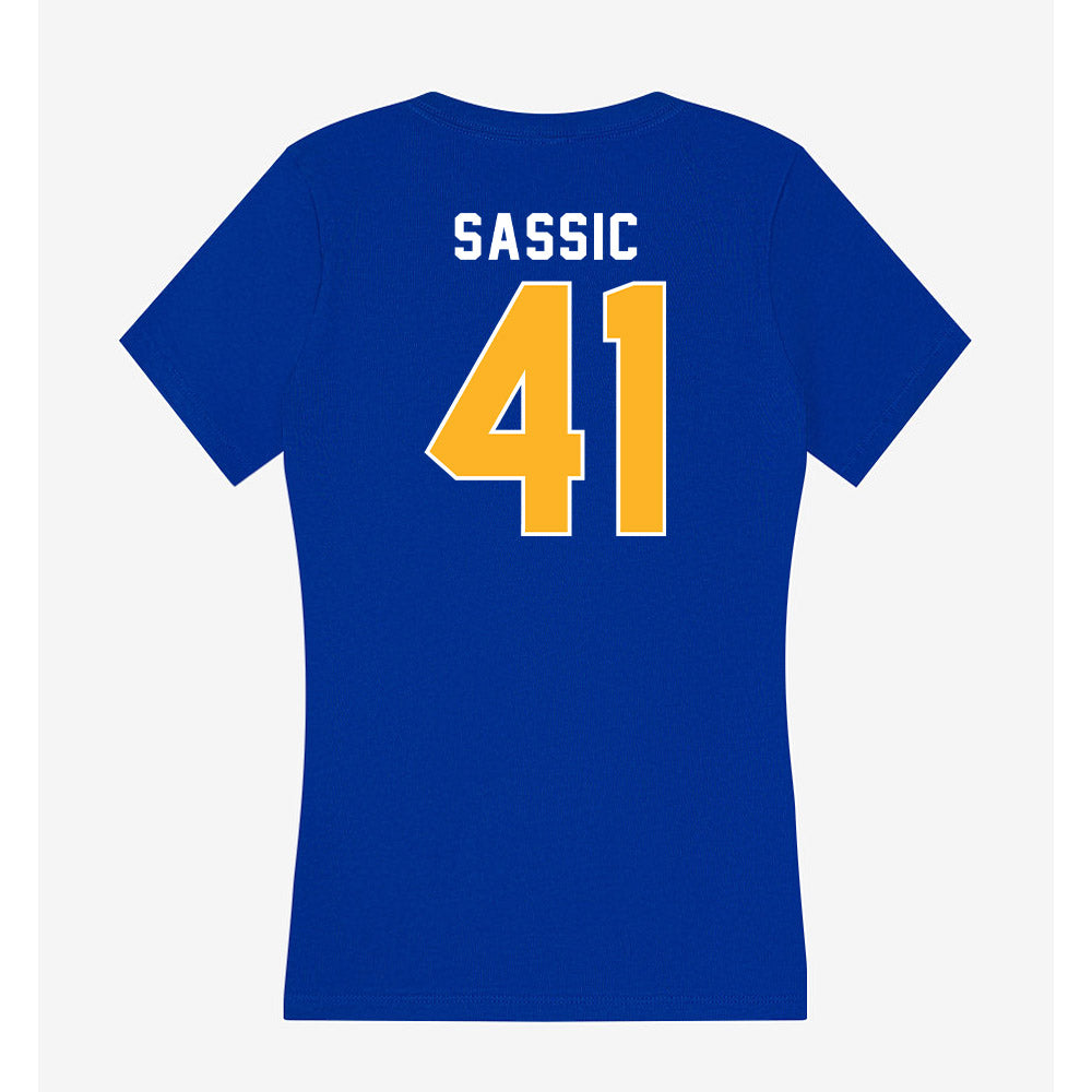 Pittsburgh - NCAA Football : Jake Sassic - Women's V-Neck T-Shirt-1