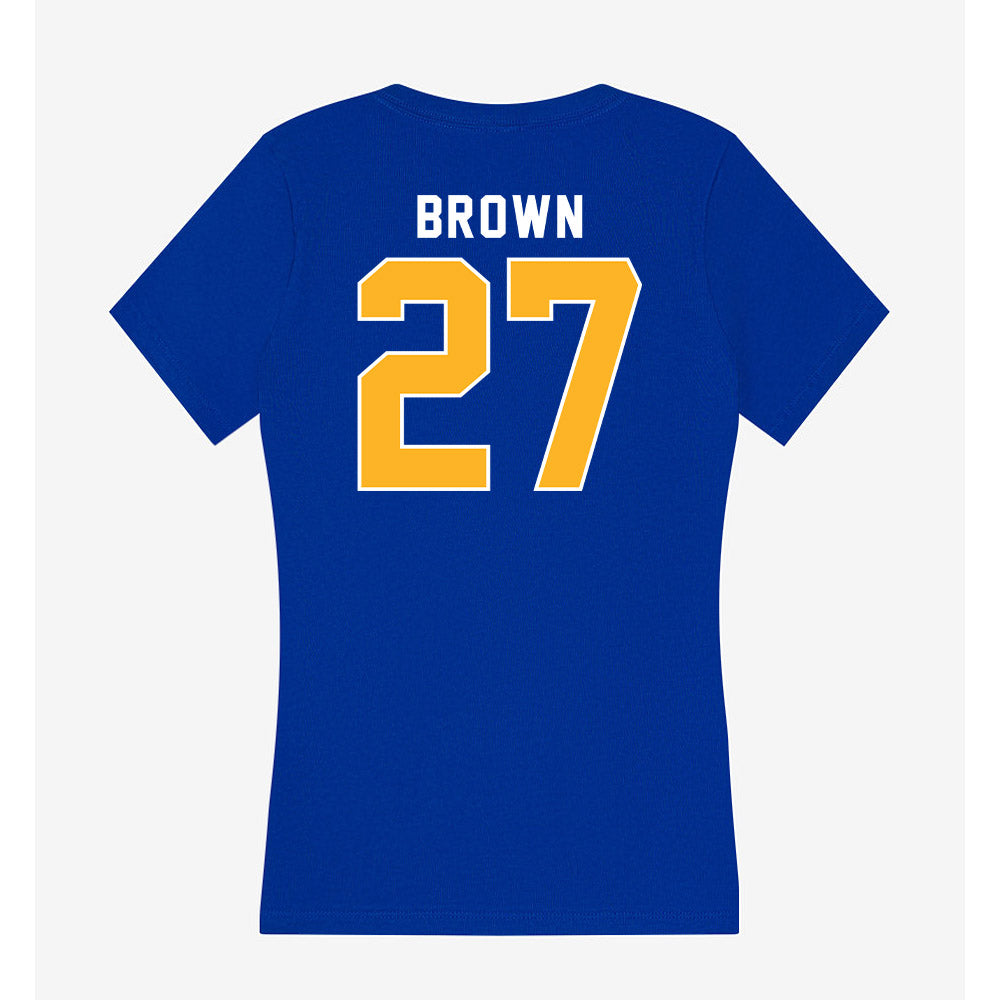 Pittsburgh - NCAA Football : Jaylin Brown - Women's V-Neck T-Shirt-1