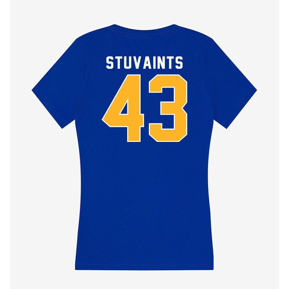 Pittsburgh - NCAA Football : Valdez Stuvaints - Women's V-Neck T-Shirt-1