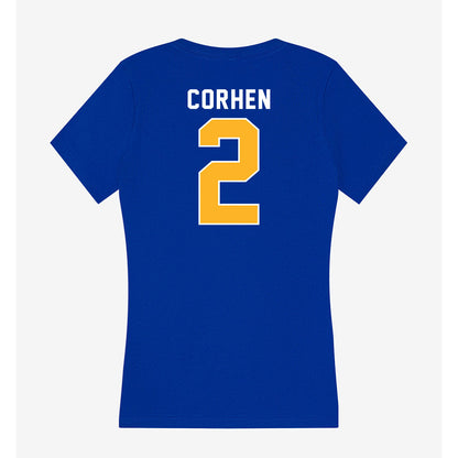 Pittsburgh - NCAA Men's Basketball : Cameron Corhen - Women's V-Neck T-Shirt-1