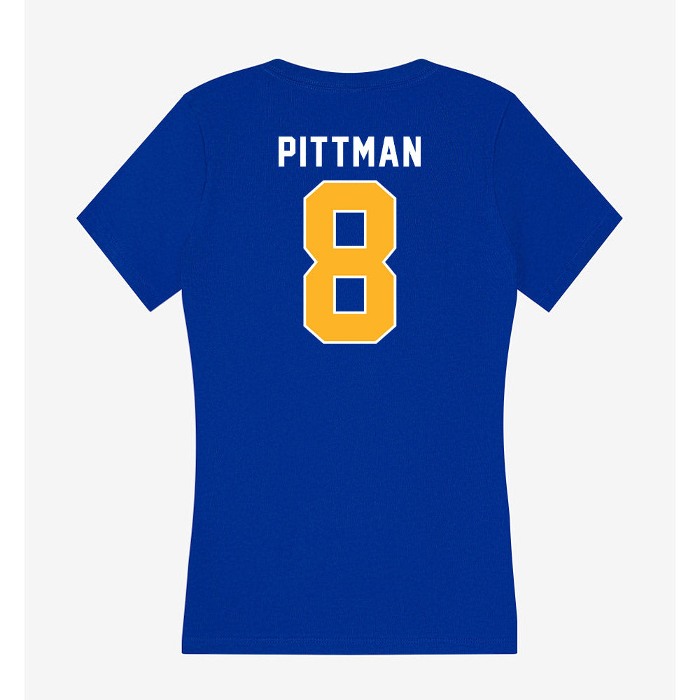 Pittsburgh - NCAA Softball : Kyra Pittman - Women's V-Neck T-Shirt-1