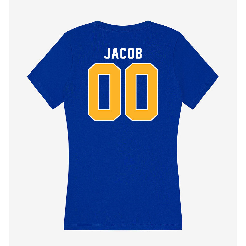 Pittsburgh - NCAA Baseball : Jordan Jacob - Women's V-Neck T-Shirt-1