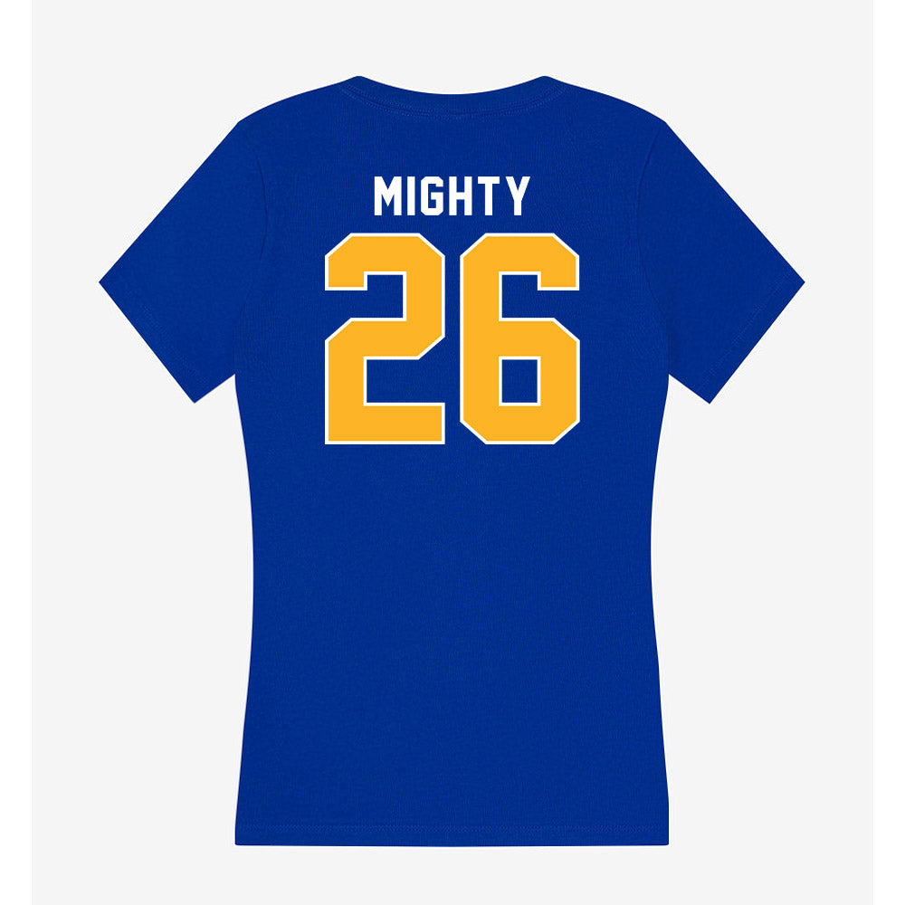Pittsburgh - NCAA Men's Basketball : Armani Mighty - Women's V-Neck T-Shirt-1