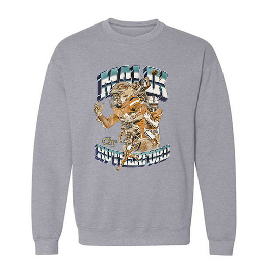 Georgia Tech - NCAA Football : Malik Rutherford - Player Collage Crewneck Sweatshirt