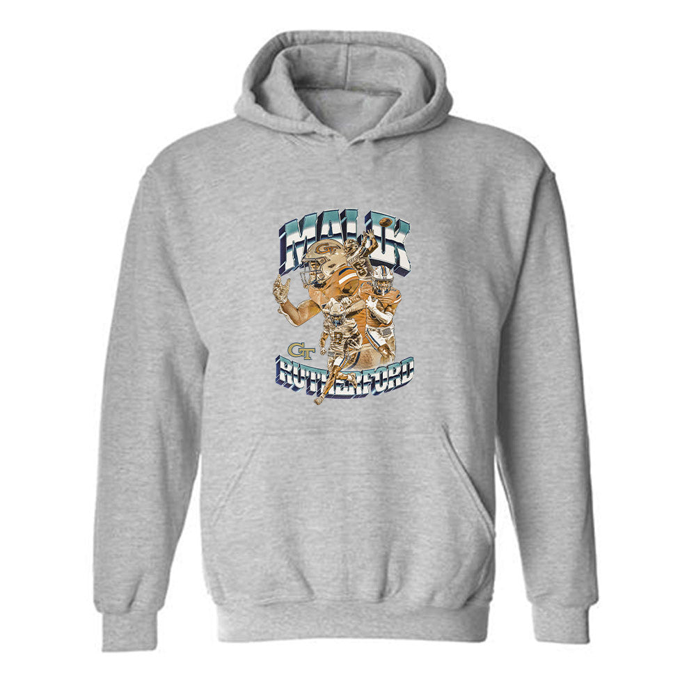 Georgia Tech - NCAA Football : Malik Rutherford - Player Collage Hooded Sweatshirt
