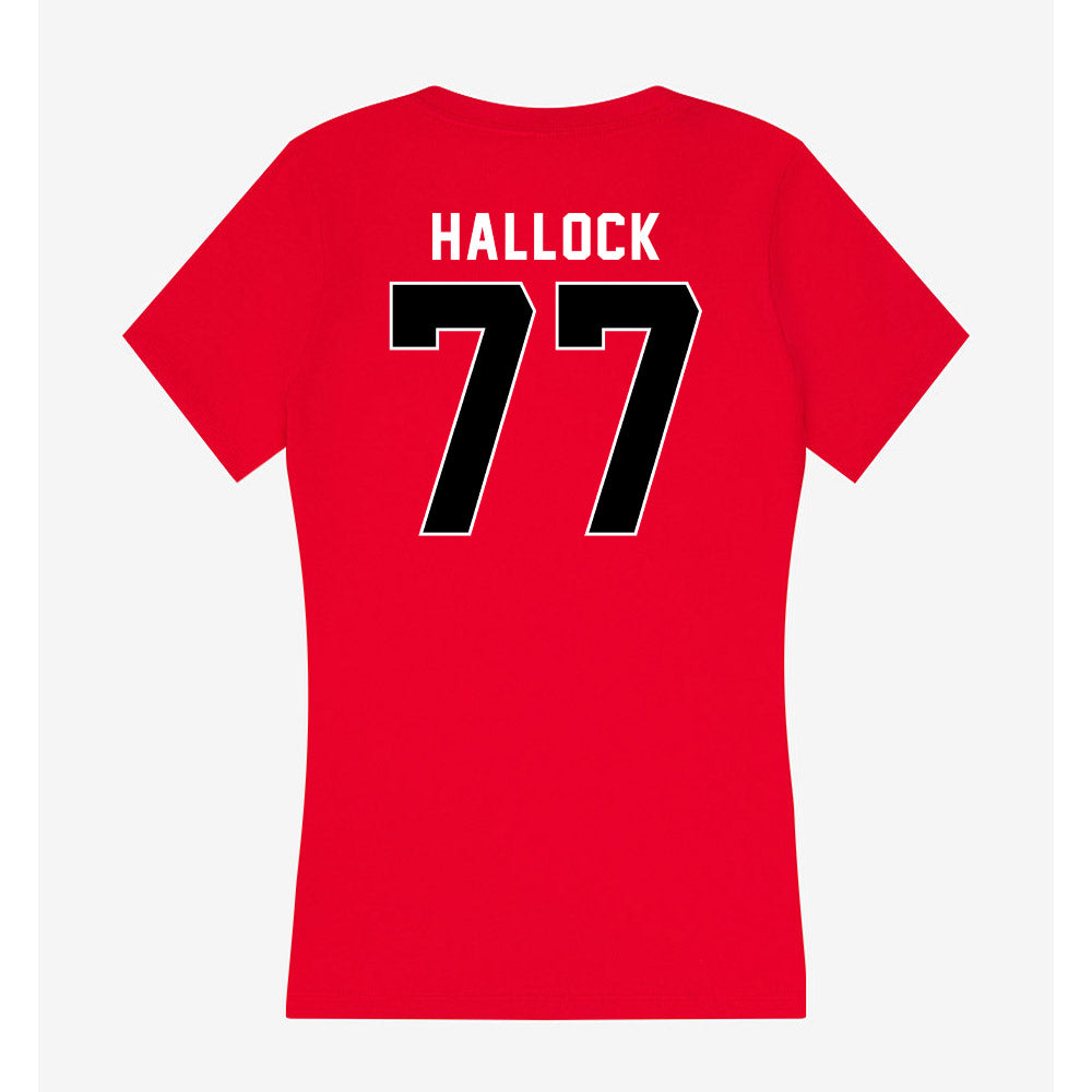 Utah - NCAA Football : Nick Hallock - Women's V-Neck T-Shirt-1