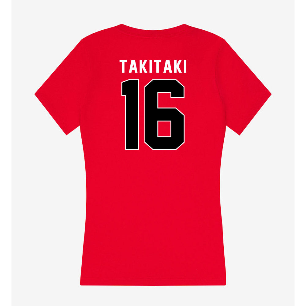 Utah - NCAA Football : Penisimani Takitaki - Women's V-Neck T-Shirt-1