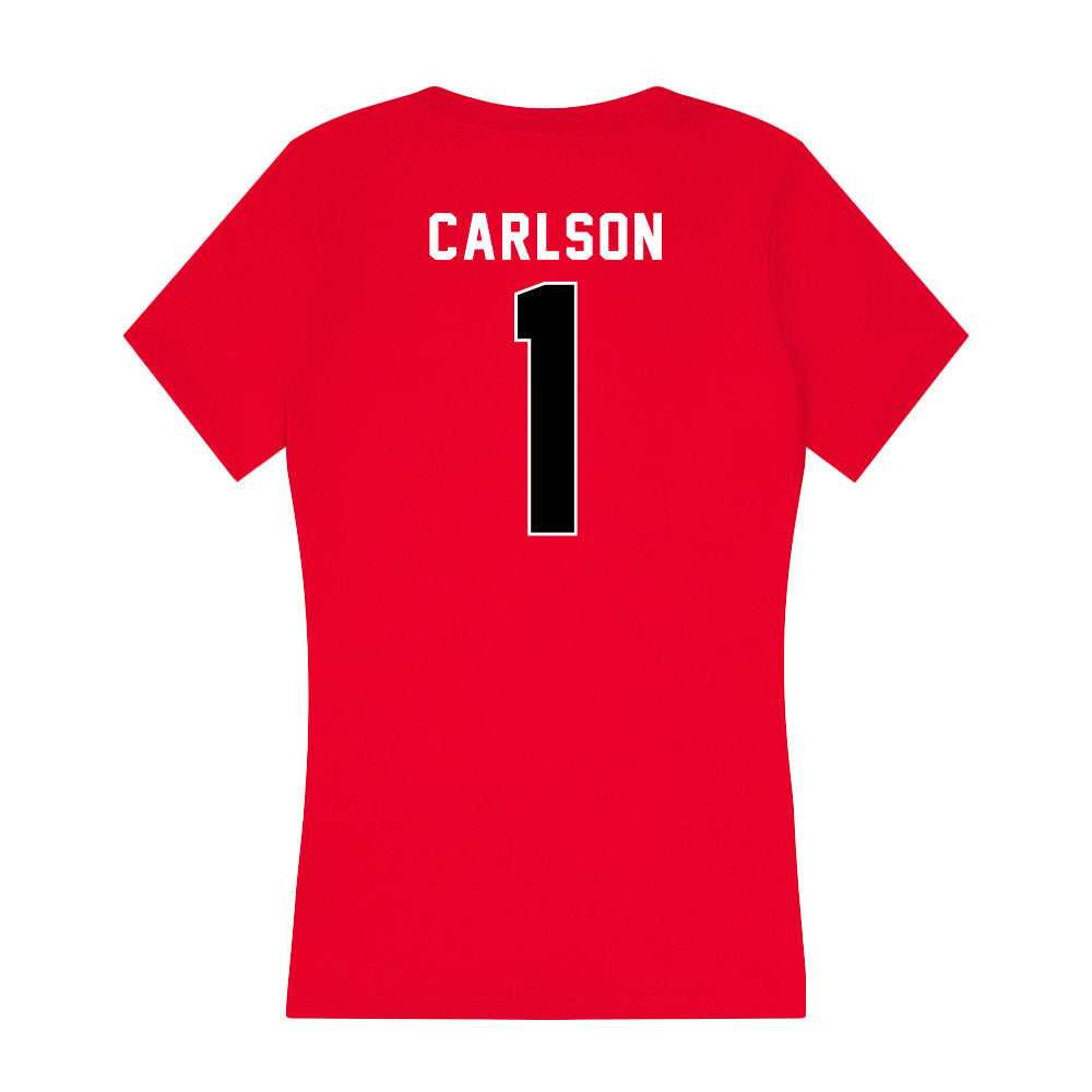 Utah - NCAA Men's Basketball : Ben Carlson - Women's V-Neck T-Shirt-1