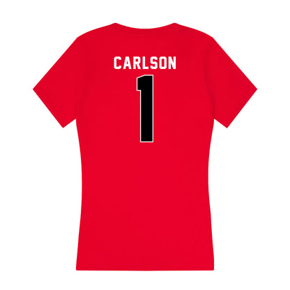 Utah - NCAA Men's Basketball : Ben Carlson - Women's V-Neck T-Shirt-1